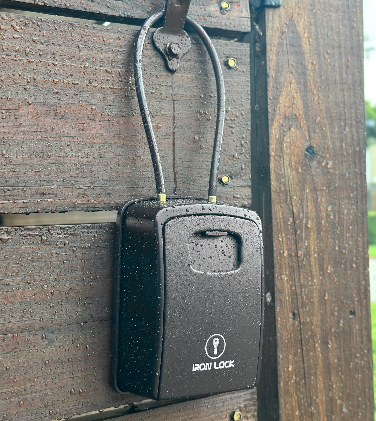 XX-Large Portable Key Lock Box with Removable Cable Shackle (Black)