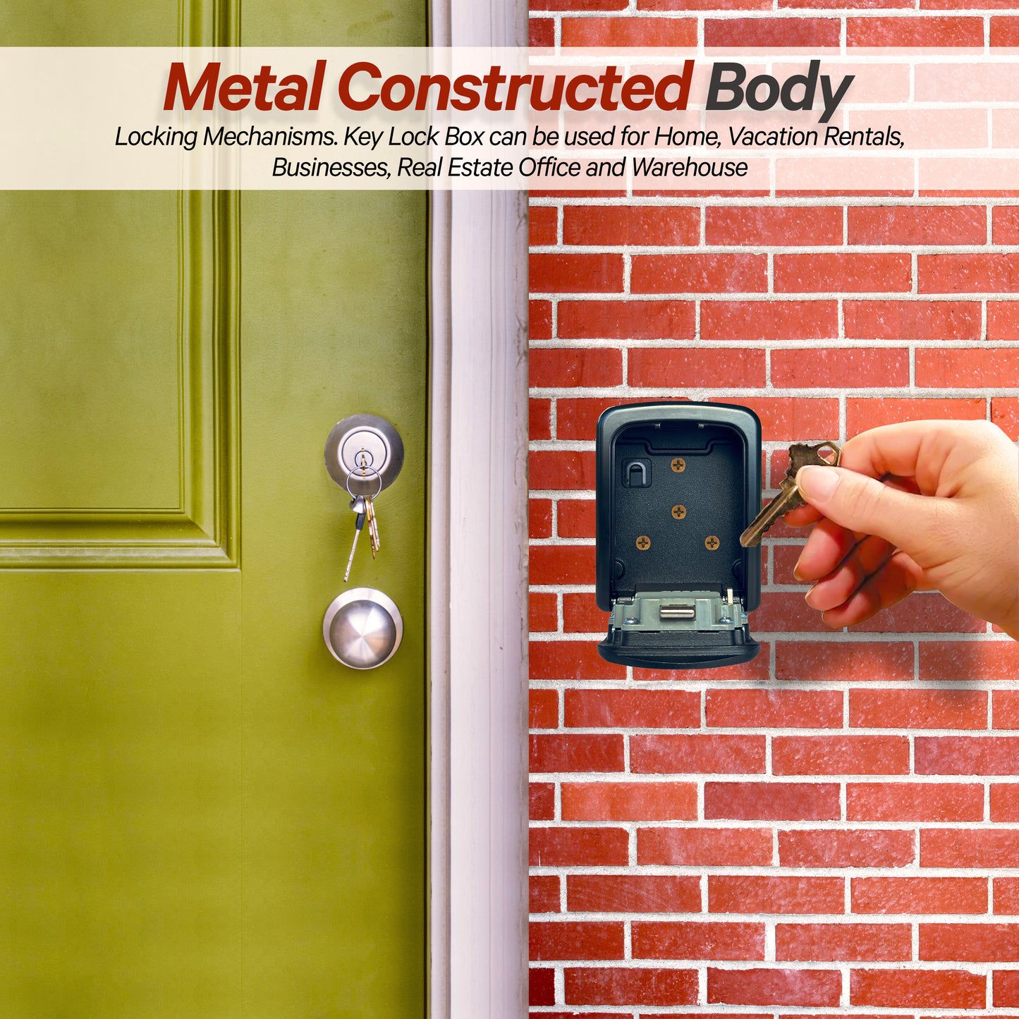 Small Wall Mount Key Lock Box (Black)