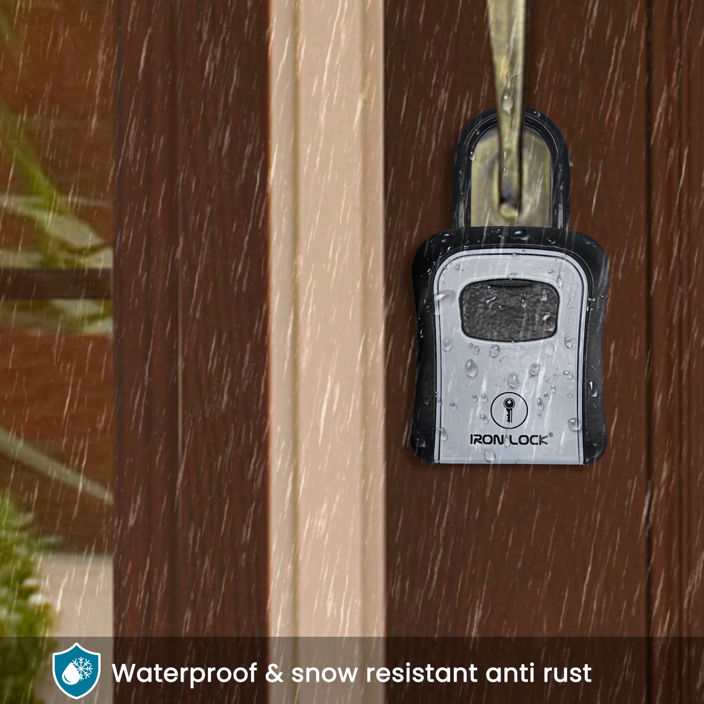 Medium Portable Key Lock Box with Removable U-Shackle (Grey)