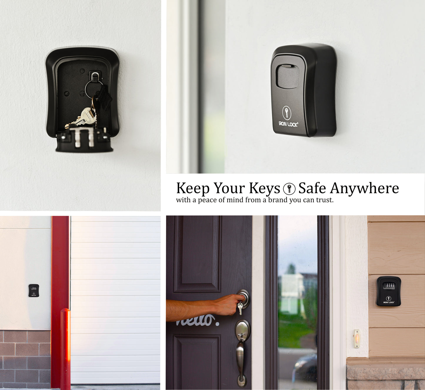 Medium Wall Mount Key Lock Box (Black)