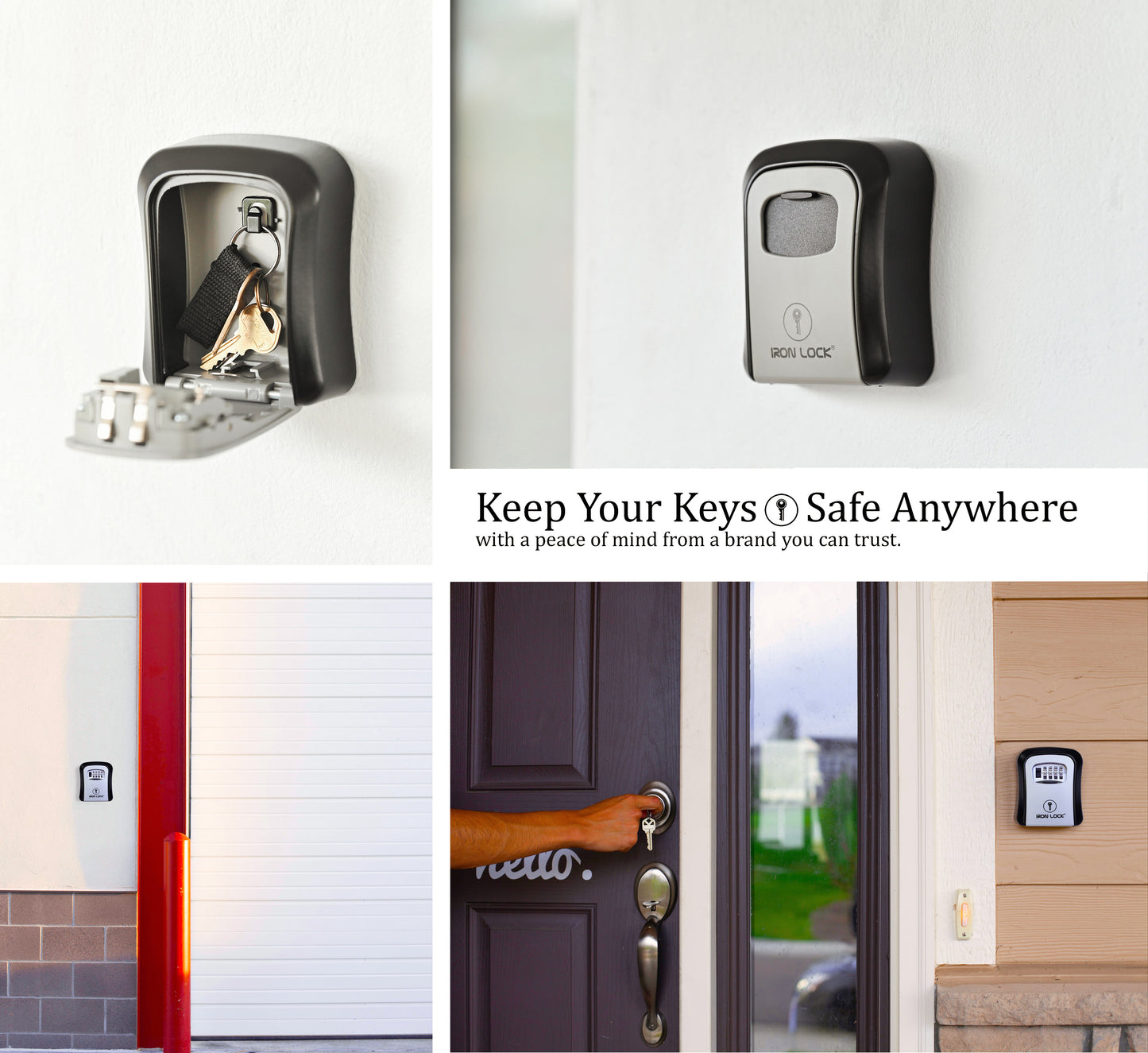 Medium Wall Mount Key Lock Box (Grey)