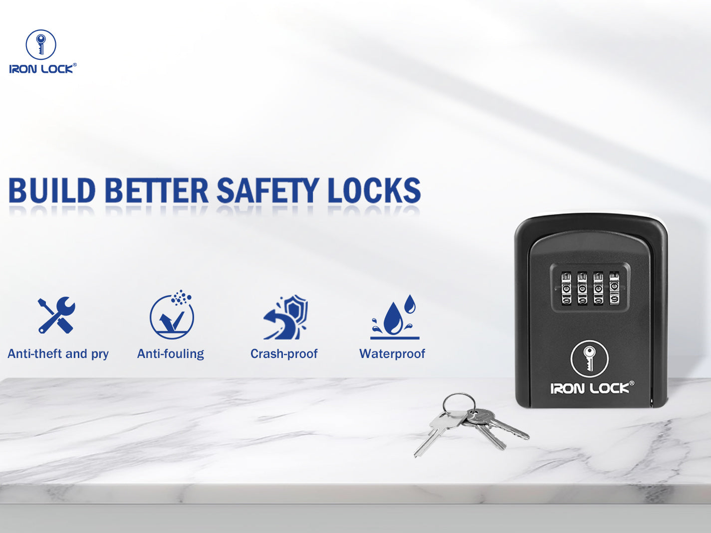 Small Wall Mount Key Lock Box (Black)