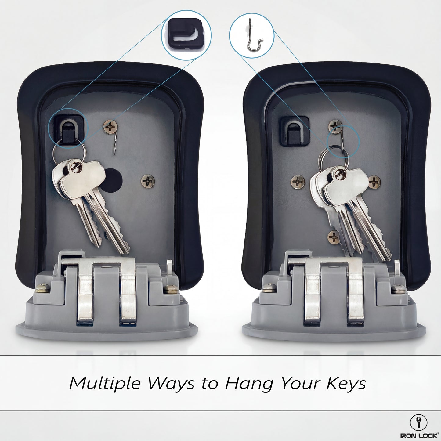 Medium Wall Mount Key Lock Box (Grey)