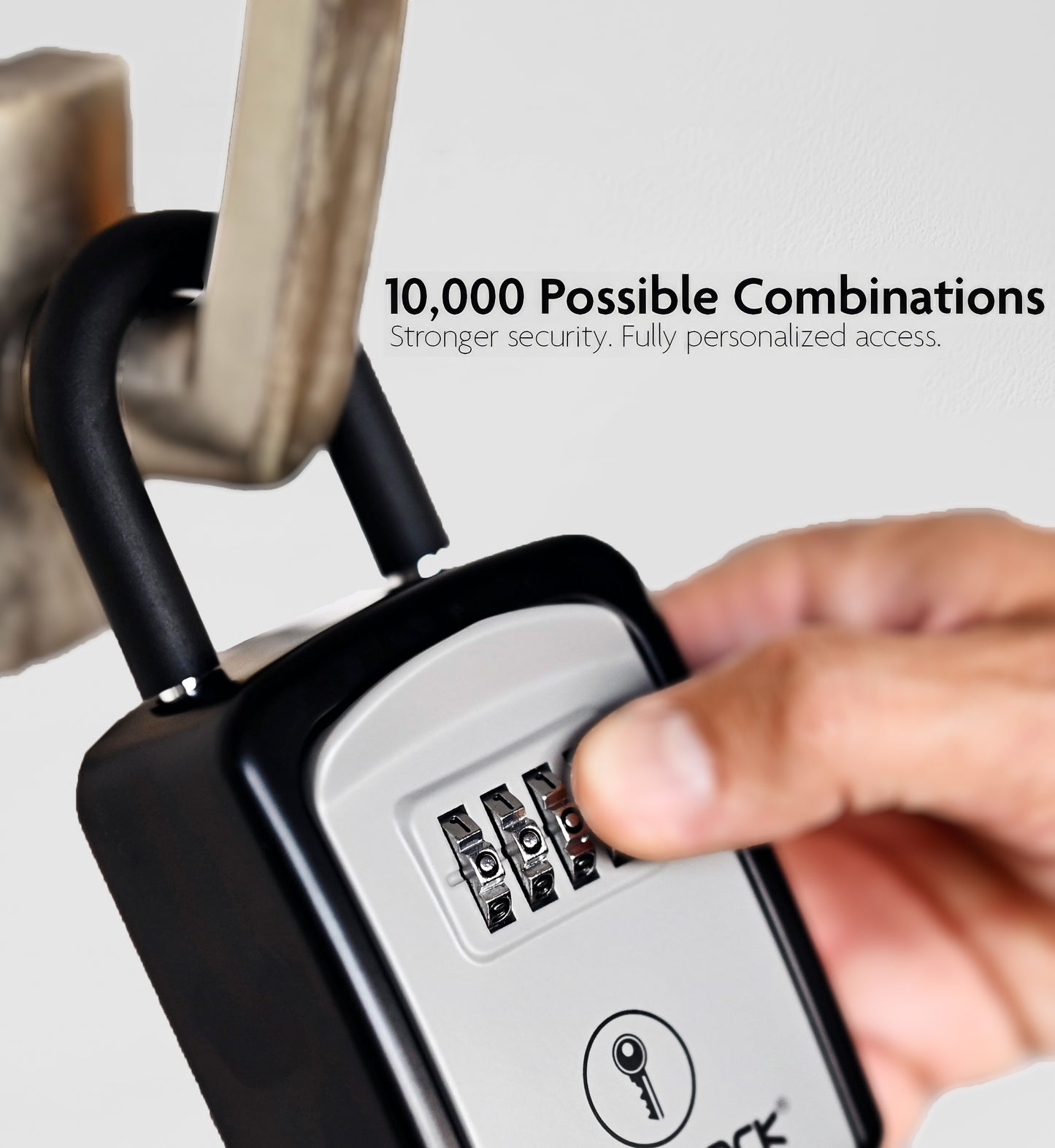 Small Portable Key Lock Box with Removable U-Shackle (Grey)