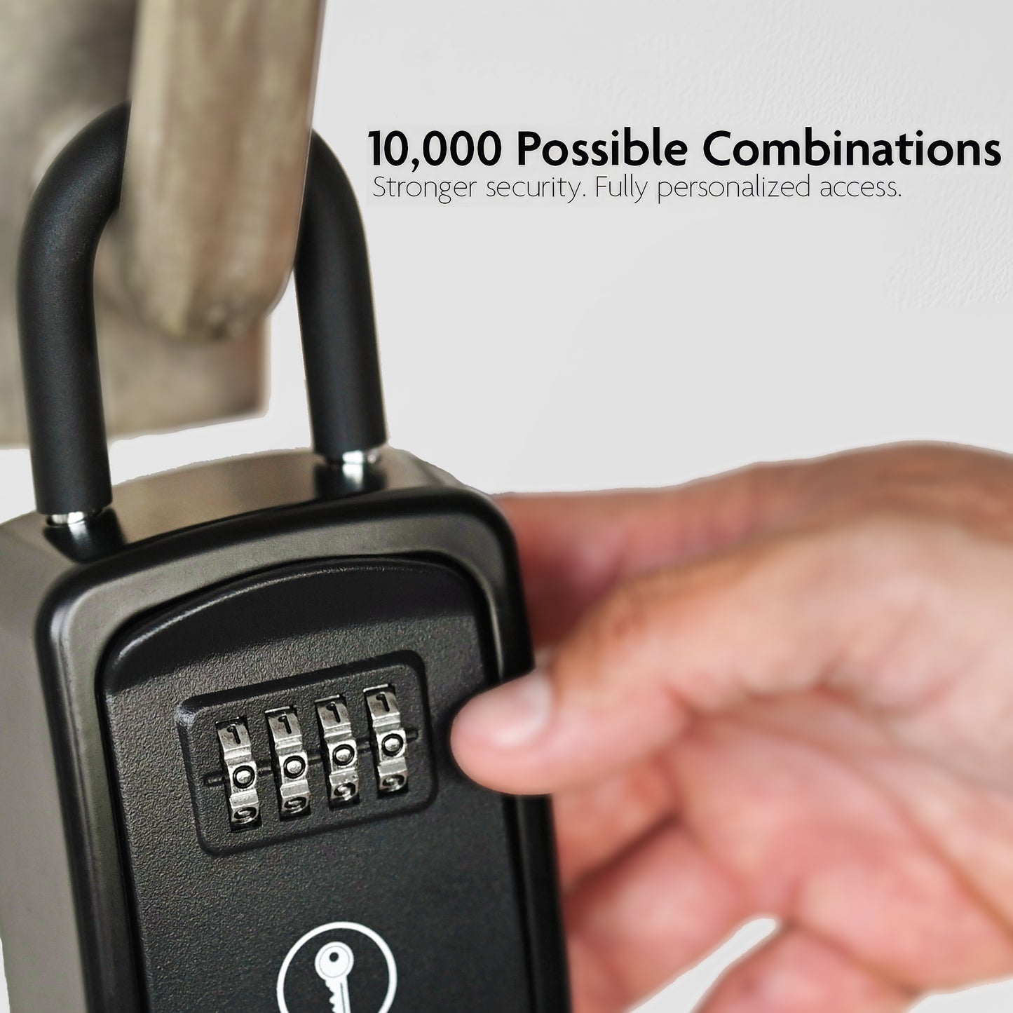 Small Portable Key Lock Box with Removable U-Shackle (Black)