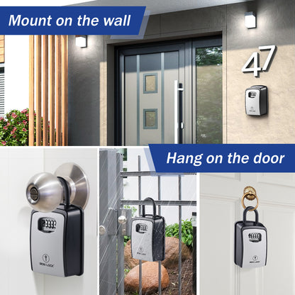 XX-Large Portable Key Lock Box with Removable U-Shackle (Grey)