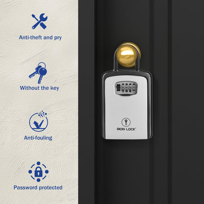 XX-Large Portable Key Lock Box with Removable U-Shackle (Grey)