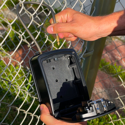 XX-Large Portable Key Lock Box with Removable Cable Shackle (Black)