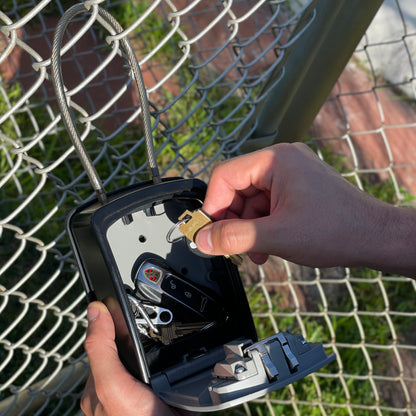 XX-Large Portable Key Lock Box with Removable Cable Shackle (Grey)