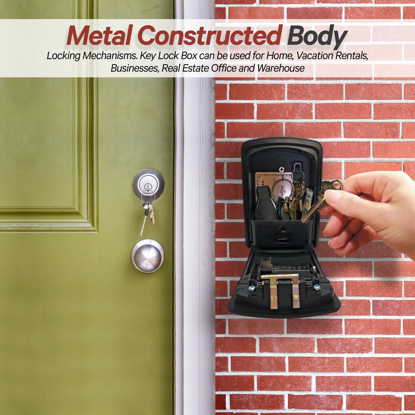 XX-Large Wall Mounted Key Lock Box (Black)