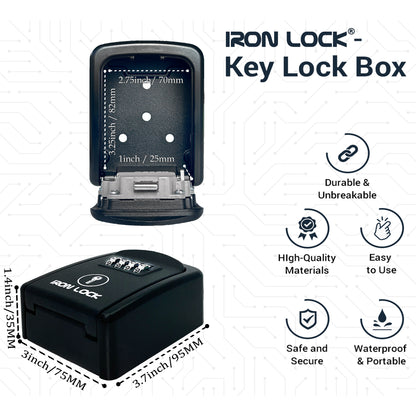 Small Wall Mount Key Lock Box (Black)