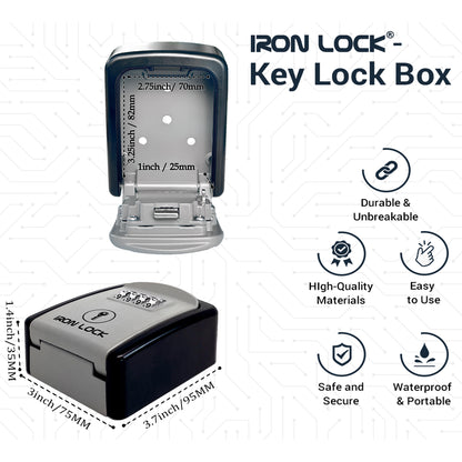 Small Wall Mount Key Lock Box (Grey)