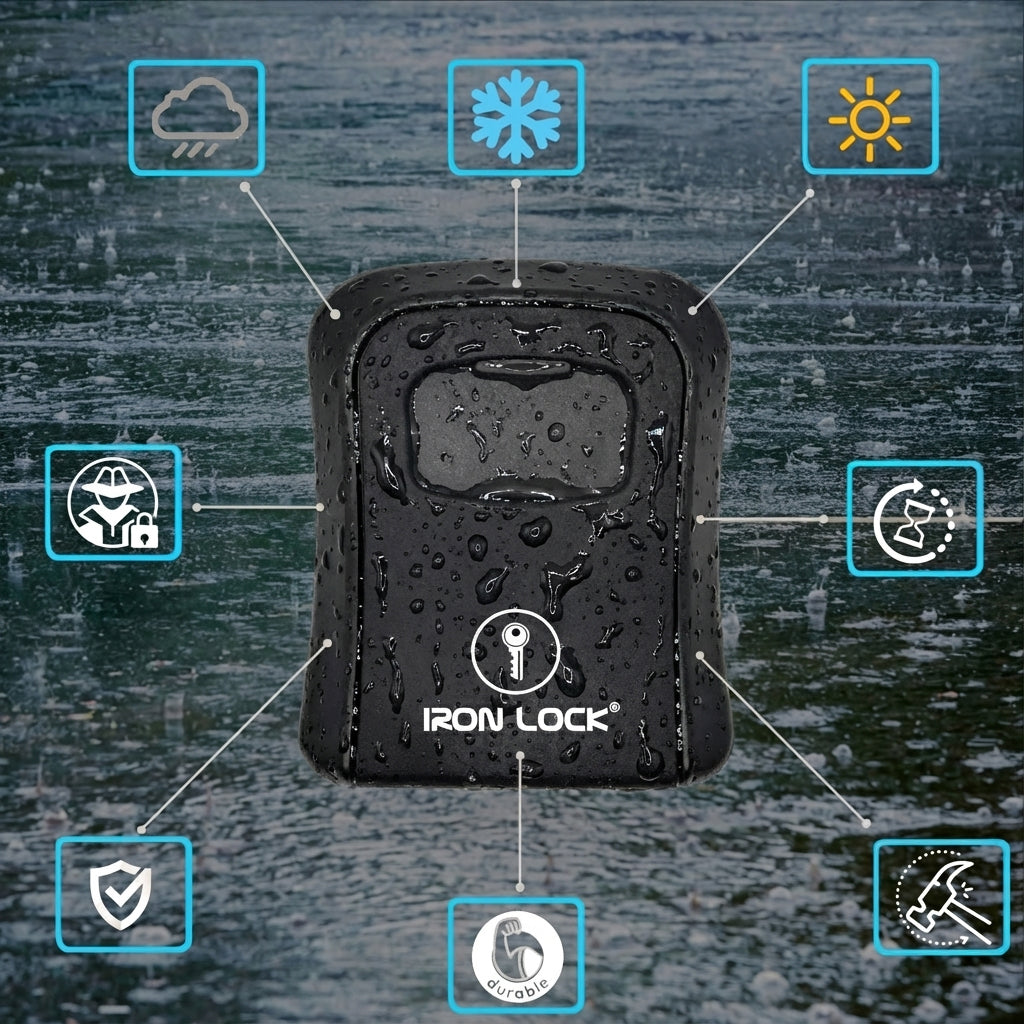 Medium Wall Mount Key Lock Box (Black)