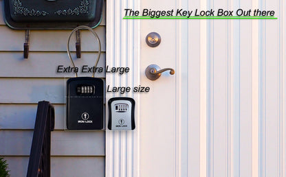 XX-Large Portable Key Lock Box with Removable Cable Shackle (Black)
