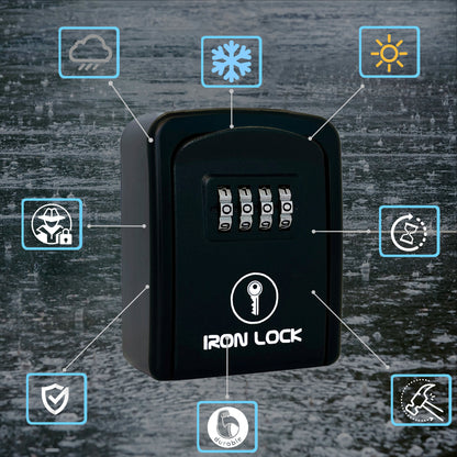 Small Wall Mount Key Lock Box (Black)