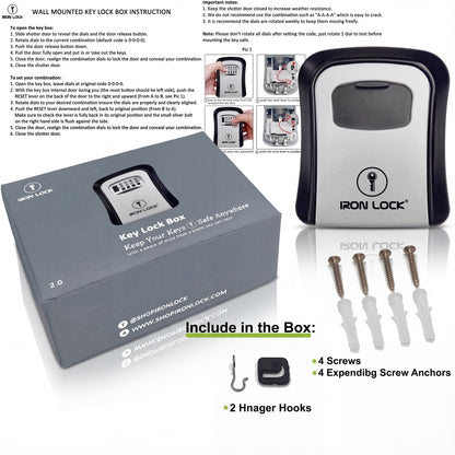 Medium Wall Mount Key Lock Box (Grey)