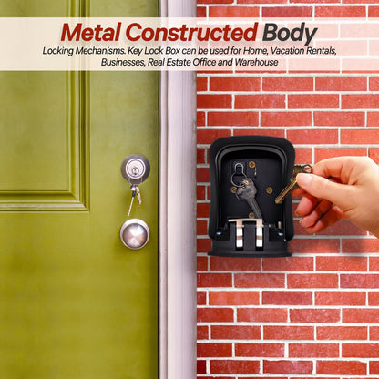 Medium Wall Mount Key Lock Box (Black)