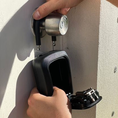 Medium Portable Key Lock Box with Removable U-Shackle (Black)