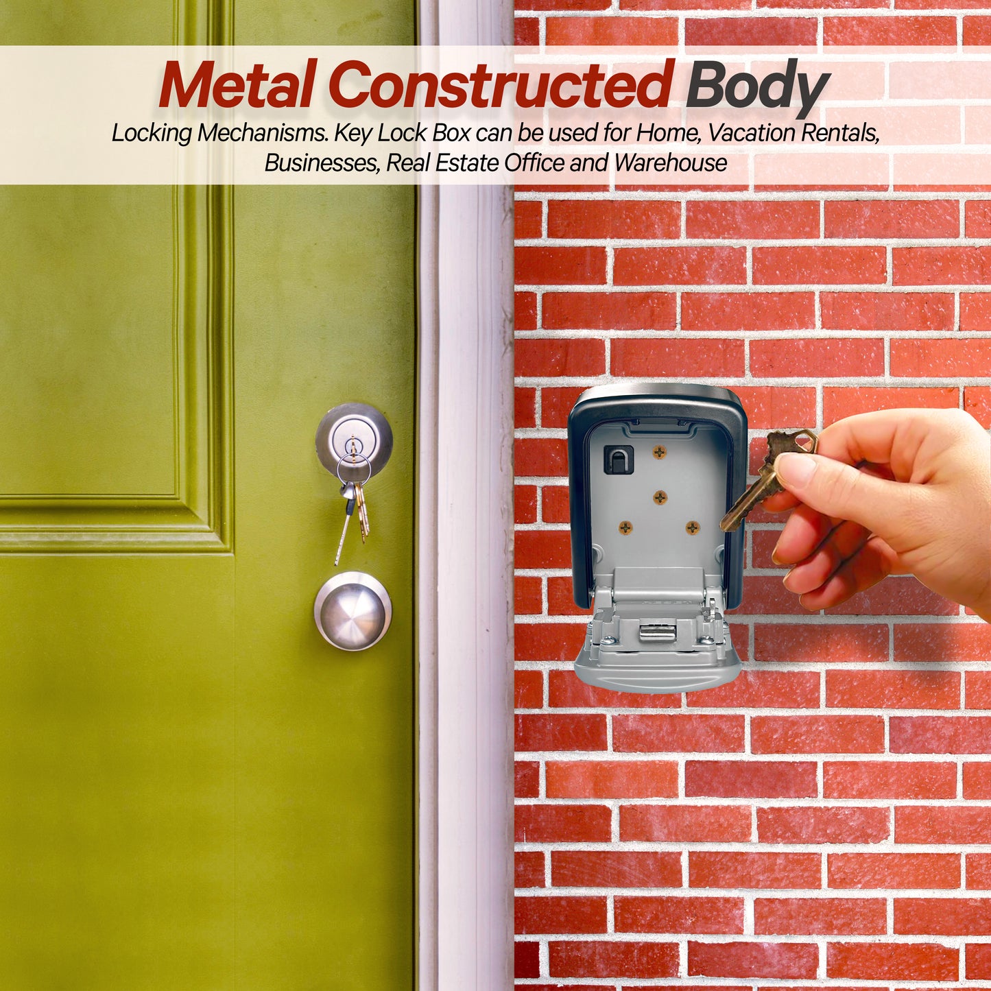 Small Wall Mount Key Lock Box (Grey)