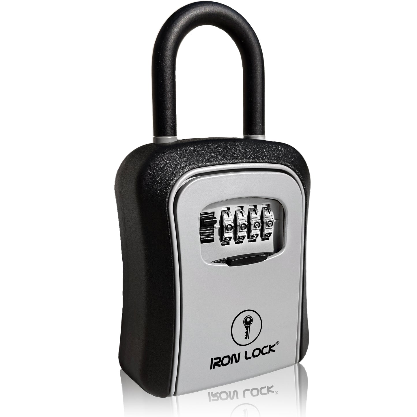 Medium Portable Key Lock Box with Removable U-Shackle (Grey)