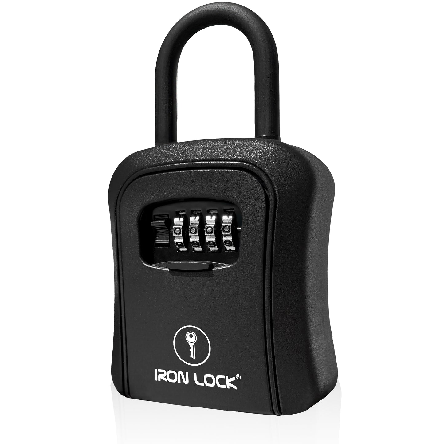 Medium Portable Key Lock Box with Removable U-Shackle (Black)