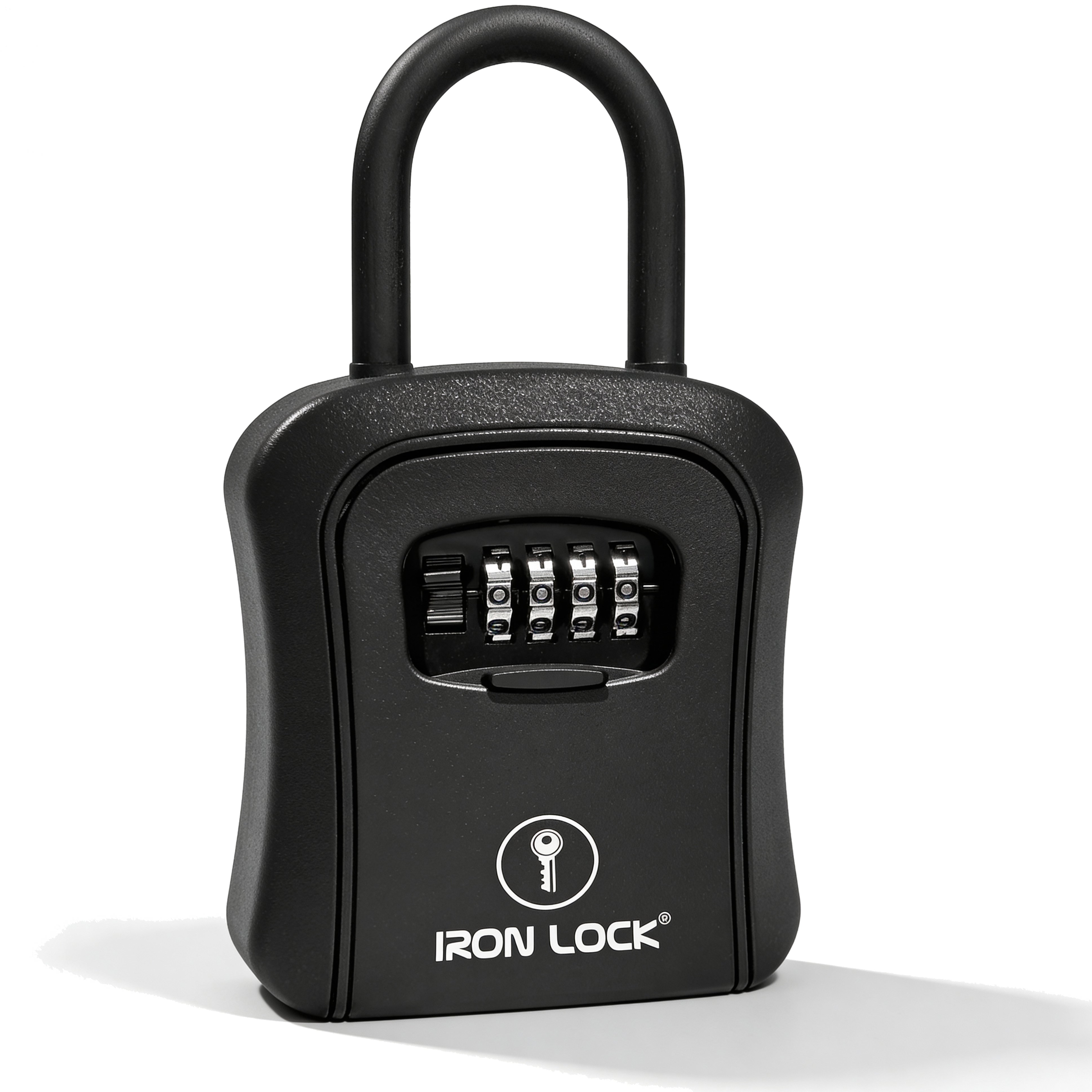 Medium Portable Key Lock Box with Removable U-Shackle (Black) – Iron Lock