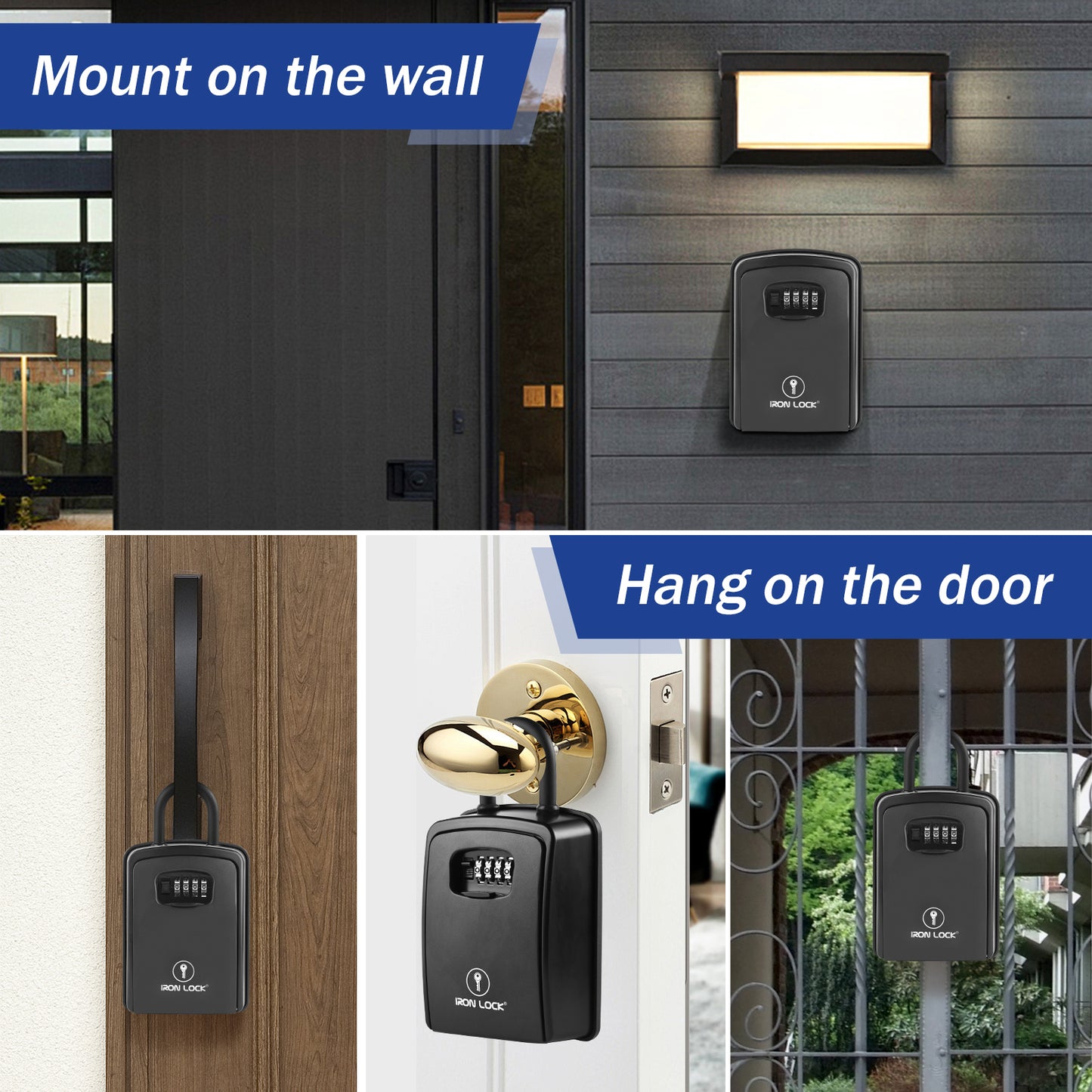 XX-Large Portable Key Lock Box with Removable U-Shackle (Black)