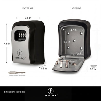 Iron Lock Medium grey wall-mount key lock box, 4-digit resettable combination — view 6