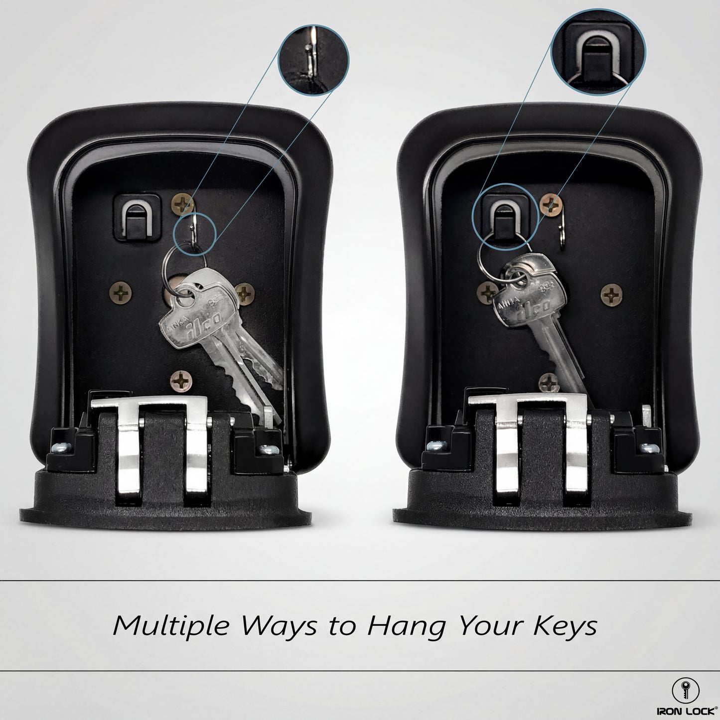 Medium Wall Mount Key Lock Box (Black)