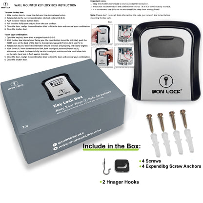 Medium Wall Mount Key Lock Box (Grey)