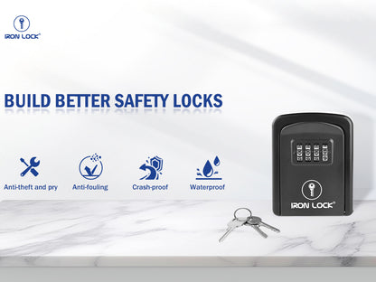 Small Wall Mount Key Lock Box (Black)